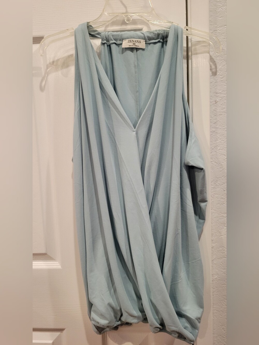 Zenana Outfitters Pale Blue Stretch Waistband Top